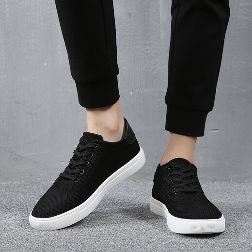 Kuoshe Brand Herrenschuhe Frühling Neue Leinwandschuhe Herren Mode koreanische Mode -Fashion -Cloth -Schuhe Vielseitige Brettschuhe Herrenschuhe Schwarz 39 Lederschuhe Größe Größe