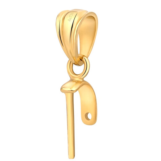 18K gold jade pendant buckle accessories Buddha buckle pendant buckle thickened melon seed buckle gold buckle oblique hole buckle 18K gold