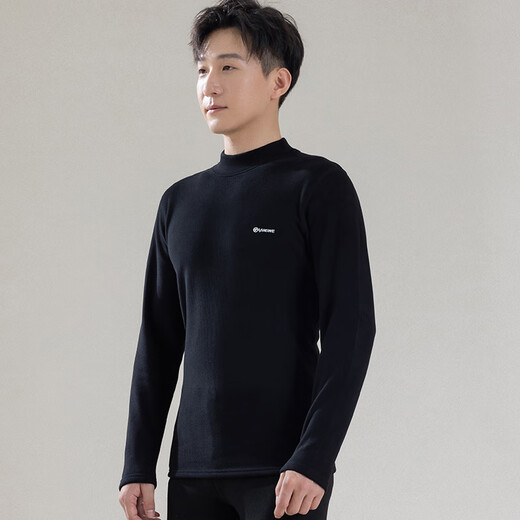 Langsha mid-high collar thermal top men's new velvet thickened bottoming slim linen sweatshirt cold-proof underwear autumn clothing for men