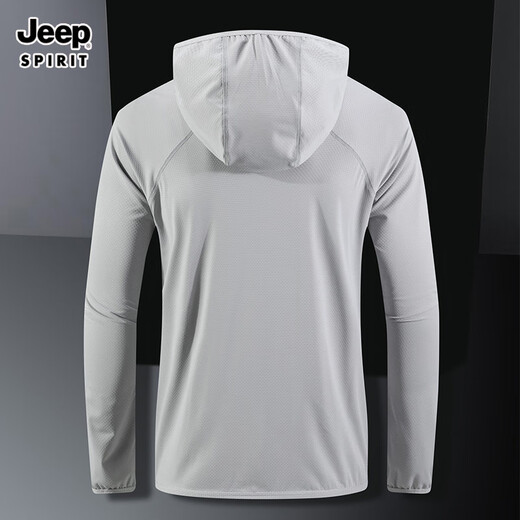 JEEP SPIRIT sun protection clothing for men and women in summer quick-drying breathable outdoor travel fishing ice silk men's customized corporate team building JEEP568 light gray 2XL (recommended 135-155 Jin Jin equals 0.5 kg)