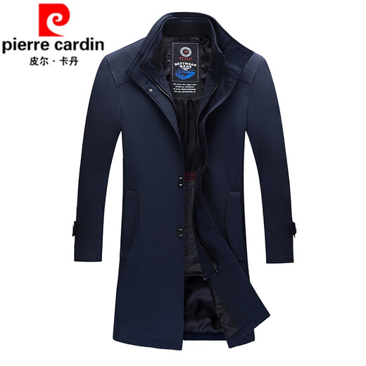 Pierre Cardin Fashionable Winter Windbreaker Jacket Men's Medium Long Velvet Thickened Removable Wool Liner Middle-aged and Elderly Coat Black 1956 Long L 175120-145Jin Jin equals 0.5kg Wear