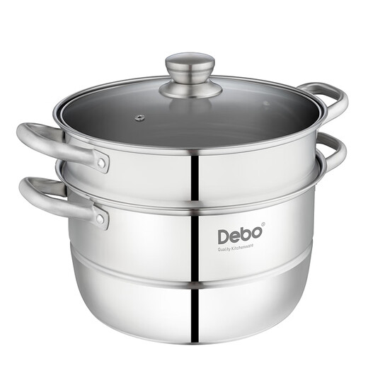 Debo steamer double-layer 304 stainless steel soup pot steamer induction cooker universal Sofitel 28cm