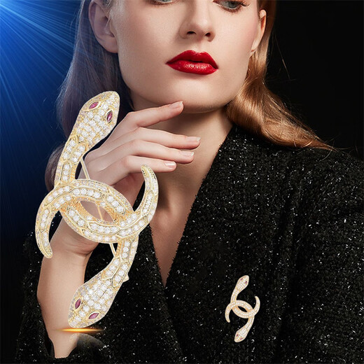 Marco Bizzarri European and American style brooch, fashionable winding snake-shaped brooch, high-end women's high-end light luxury snake animal zodiac corsage, anniversary gift to girlfriend, best friend's birthday, New Year's gift