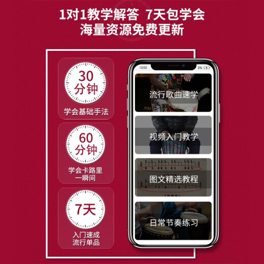 Cega非洲鼓儿童手鼓成人初学入门山羊皮丽江手鼓打击乐器 快乐大象 大10