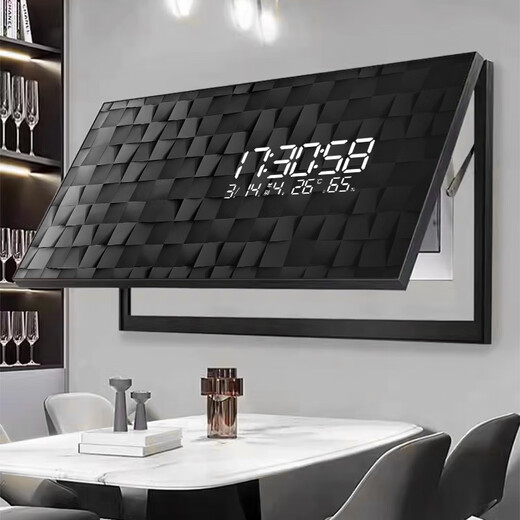Peinture d'horloge, Luxury Luxury Square Metter Box Decoration Painting 2025 Nouveau Style Interrupteur Boîte Boîte horloge Murau d'horloge Vivre et salle à manger Couverture DQ4839 [Radar LED Type de haut en haut] 31 pouces 80 * 40cm [Peut couvrir 70 * 30]
