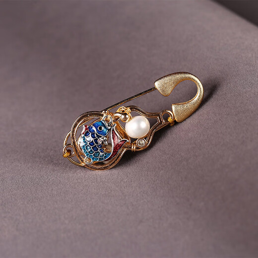 Ancient sayings and modern scenery, Thai blue brooch, sweater, coat, shawl pin, handmade corsage, anti-exposure gourd accessories, collar button for women