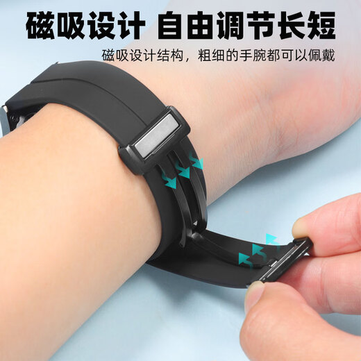 卓磊适配海鸥Seagull复古电视机方形826.1051系列磁吸扣男女款时尚凸口硅胶手表带配件 橙色-银色扣 专用尺寸