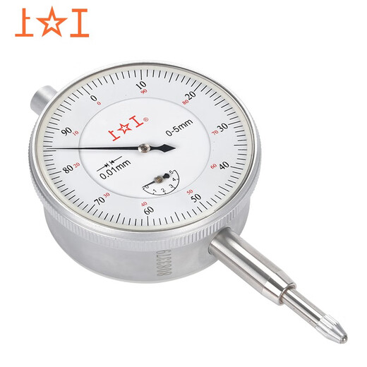 Shanggong mechanical dial indicator 0-5mm, surface diameter 60mm, level 1 white, graduation value 0.01, indicator pointer table BG1-05-60