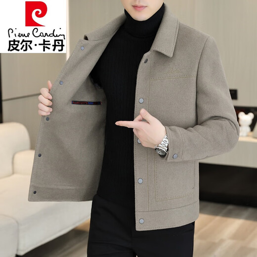 Piercadam Wolljacke Herrenherbst- und Winter doppelseitige Wolljacke Herren-Geleder Dicke Wolle Kurzwolle Doppelseitige Wolle B2308 Grau 3xL (150-165jin [Jin gleich 0,5 kg])