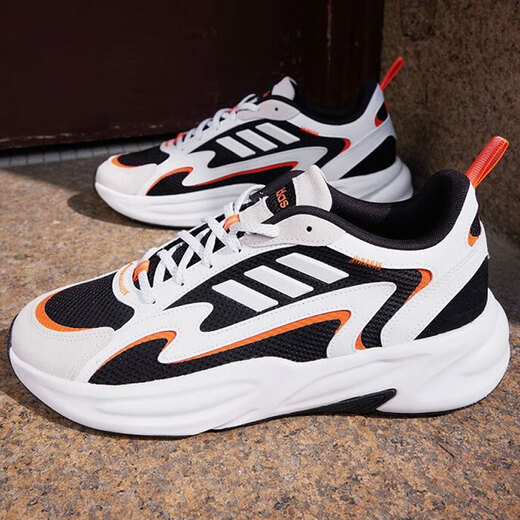 阿迪达斯（adidas）跑步鞋男鞋女鞋2025冬季新款户外健身运动鞋厚底老爹鞋休闲鞋 JH7371黑白橙 41
