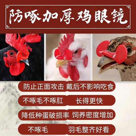 Очки для защиты от расклевания курицы Vulgare, куриные глаза среднего и большого размера, маска для глаз горной курицы, заглушка, устройство против клевания для принадлежностей для выращивания кур, стаканы для курицы без отверстий среднего размера (подходят для 3 Цзинь Цзинь = 0,5 кг -8 Цзинь Цзинь = 0,5 кг) 10 шт.
