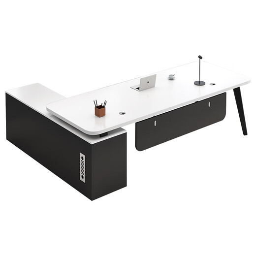 Han and Tang Shuangsheng desk boss desk simple modern president desk manager supervisor desk executive desk office furniture table and chair combination gray oak 200*80*75 boss desk + side