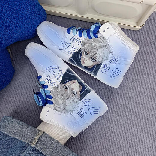 Sakura Blue Prison Blue de marque conjointe Chaussures de douleur anime pour hommes et automne, couple de sport de printemps et automne, Huili Ganyu Low Top Board Chaussures (bleu rose) Z2694D 44