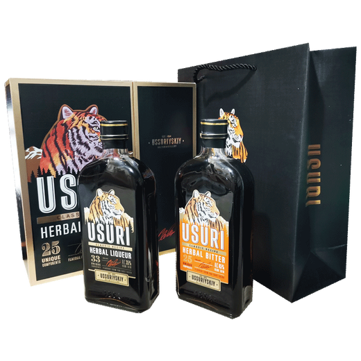 
USURI brand Russian tiger head wine original bottle imported Barizanmu foreign wine preparation wine 500mL 2 bottles Gift box (Kokumachi 1+Kashimachi 1)