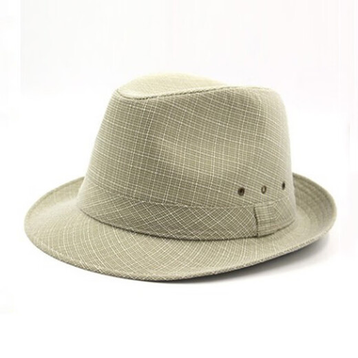 Changyin Summer summer cool hat men's hat top hat sun hat linen jazz hat spring and autumn linen beige slightly small 57 cm