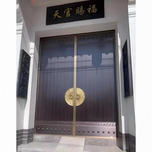 维诺亚铜门别墅大门双开门农村自建房镀铜对开子母入户门铸铝门定制 钢铜0.8镀锌龙骨PVC防火平方价