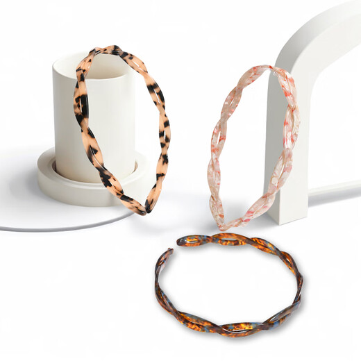 Zuoou Korean acetic acid headband, retro braid with teeth, high-end, simple, face-washing, broken hair headband, hair hole, bitter green color