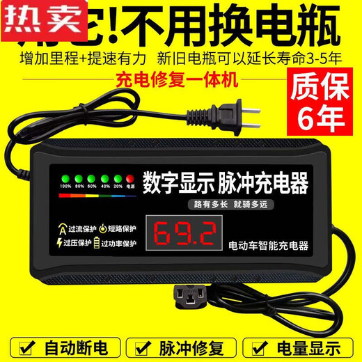 Er importierte Jiagong Deutschland, das qualitativ hochwertige Jiefic Digital Display Automatisches Ladegerät Batterie 48607220 Zweiräder mit drei Rädern Digital Display 4840 Universal Drei-Leitung importiert hat