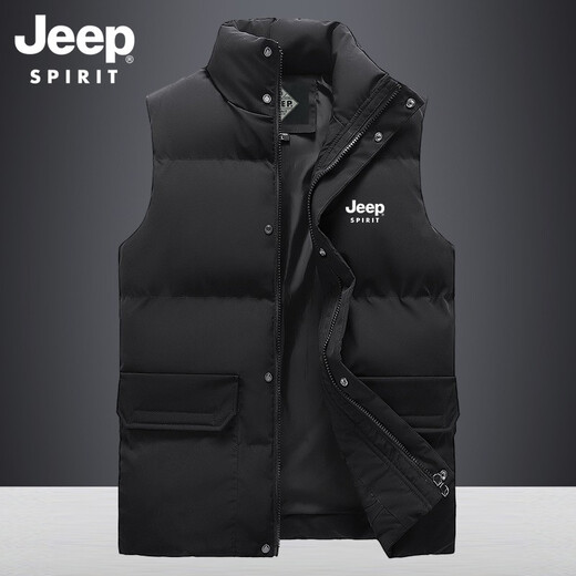 JEEP SPIRIT马甲男棉衣马甲男秋冬坎肩休闲加厚保暖背心男士棉服户外防风外套 683蓝色 XXXL