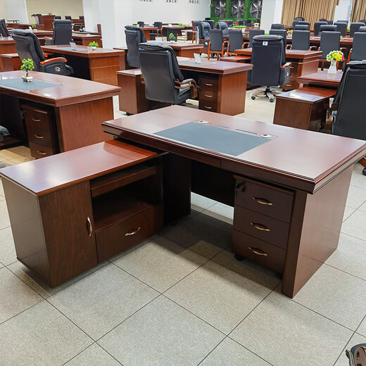 94027 Leadership desk office solid wood veneer painted desk 1.6 meters with side cabinets