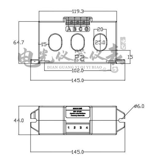 Integrated three-phase current transformer CT4-630 type accuracy 0.5 AC combined type 100/5 600/5 100/5A digital display meter (output 5A) CT4-100/aperture 20*