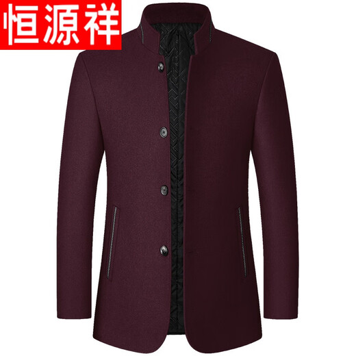 Hengyuanxiang automne et hiver Nouveau veste pour hommes d'âge moyen en laine laine veste collier collier en laine de laine de laine décontractée gris gris xxl