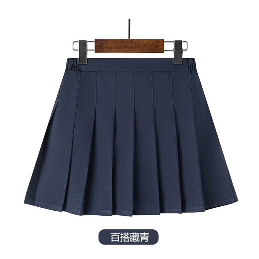 Yinuofang Girls Plissee Rock Burgundergürtel Sicherheitshose 1. Juni Performance Chor Kostüm Navy Blue Performance Rock Girls Rock