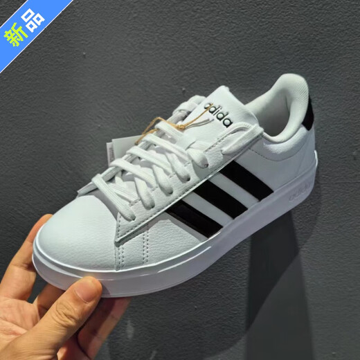 Adidas official ship store men's shoes, new summer three-stripe board shoes, leather sports shoes, wear-resistant casual shoes, men's 9195-white-mainly recommended style 41