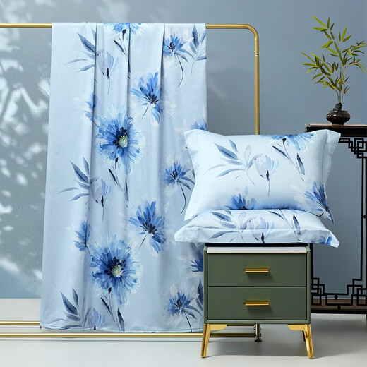 Mengjie Home Textiles Bed Four-piece Set Pure Cotton Bedding Cover Bedding Cover Bedding Kit 4-piece Set Chuchen Huayi Bedsheets (Quit cover 248*248cm)