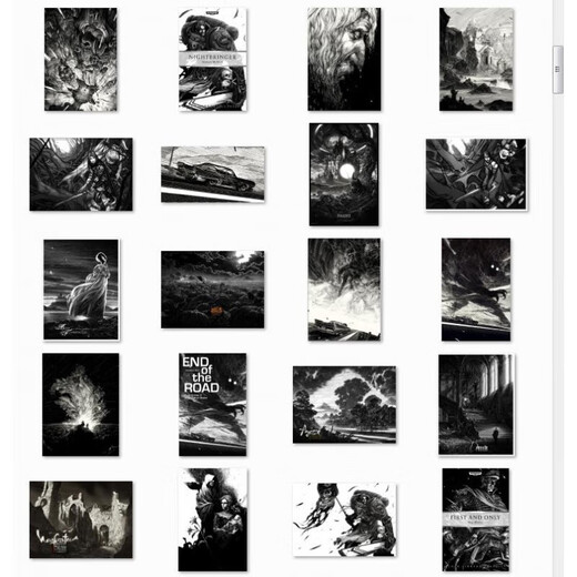 [1422] Illustration Artiste Nico Deort Black and White Pen illustration Imptages Decorative Paintings 200 Images