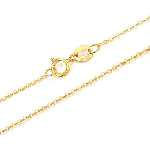 Yan's 18k gold necklace for women, rose gold single element chain, gold o-shaped chain au750 color gold necklace, women's clavicle chain, K gold color, about 2.0mm50cm thick