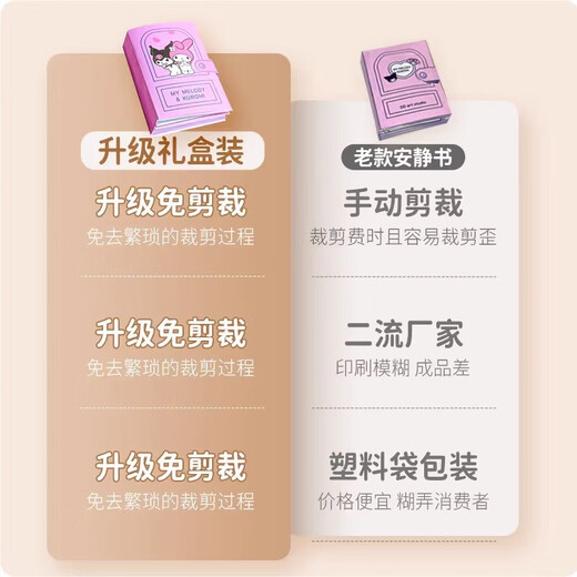 
Yitong Duo Sanrio Quiet Book Girl without Cut Handmade Diy Material Pack Children's Toys Kulomi Full Gift Box Yugui Dog's Candy House (Box)