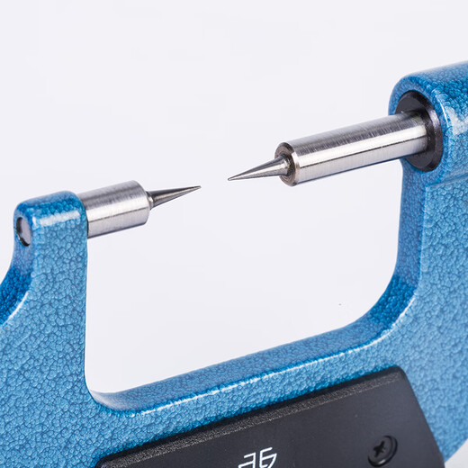 Northwest Qingliang pointed micrometer Qinghai measuring tool outer diameter groove measurement tip 30 degrees 15 200-41-060/0-25mmD type double pointed micrometer 0.01mm
