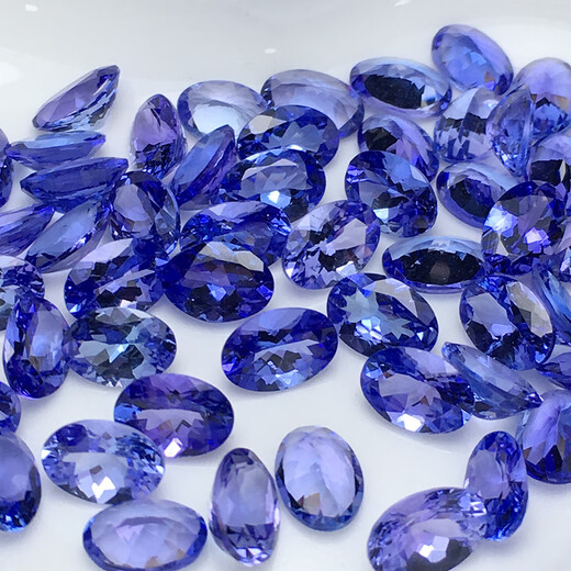 Miling natural tanzanite oval ring facet gemstone loose stone inlaid ring pendant earrings 4*6/5*5 round 5*5mm single price