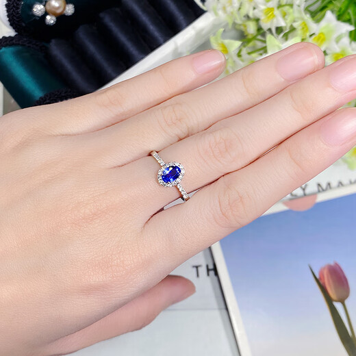 Haikai Ring Women's Cornflower Blue Gemstone Ring Luxury Jewelry Valentine's Day Birthday Gift Cornflower Blue Natural Sapphire Ring