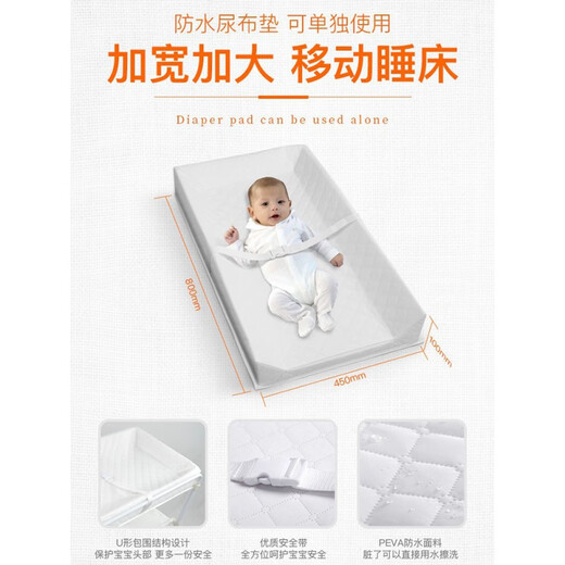 
Chuangjingyi chooses diaper table nursing table triple-sided diaper table baby care table on bed baby massage touch newborn Triangle white diaper pad (80*45*10CMc