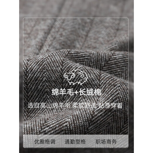 SHANSHAN【磨毛】杉杉西服男绵羊毛春秋简约单排扣外套男羊毛西服 灰色 54(190/104A)