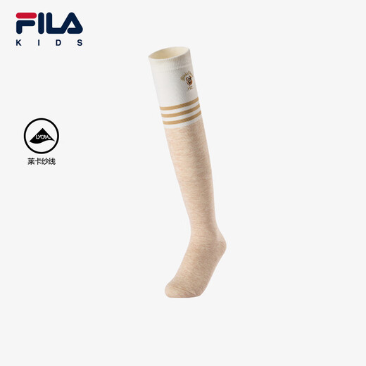FILA children's accessories long socks 2025 summer new style comfortable breathable knee-high socks for girls, middle and large children, chestnut color - BG 5-9 years old S