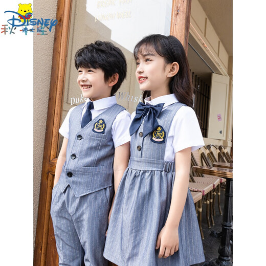 
Disney (Disney) boys and girls dress suit host children's suit flower girl summer 10-year-old boy formal wear wedding suit vest shirt trousers and tie size 130 (6-7 years old-height 120-130CM)