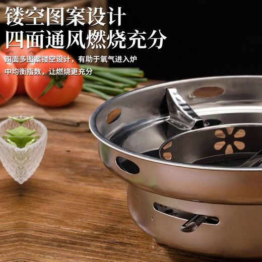 HALODN Estufa de alcohol Olla caliente Olla de alcohol portátil para exteriores Olla seca espesada y profundizada Juego de caldera seca de líquido sólido Estufa de alcohol espesada + Olla espesada y profundizada Nueva caldera de alcohol de 28 cm, imprescindible en invierno