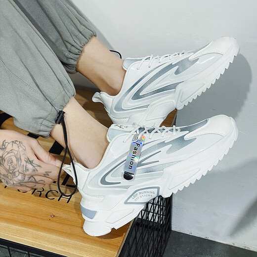 
Cross-Ocean (KUAYANG) sports shoes for men 2024 new trendy casual running shoes for men versatile student dad shoes for men s shoes for men stools X9920 white gray 42