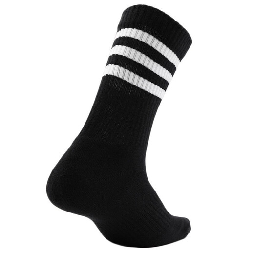 Adidas (adidas) men's and women's socks for spring and summer new style running fitness training wear-resistant breathable black and white three-bar medium-long tube sports socks FH6629/single and double high tube towel bottom S/35-38 sizes