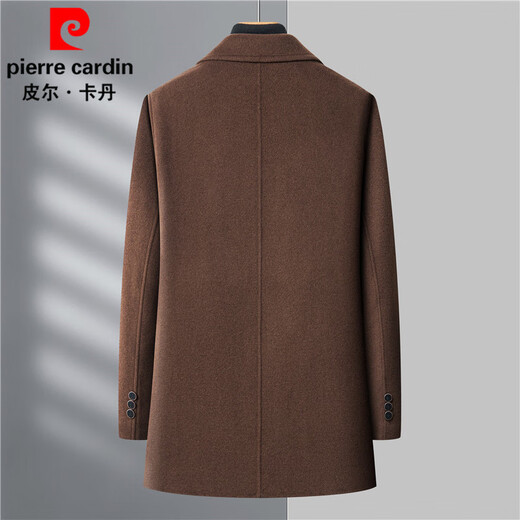 Pierre Cardin woolen coat men's winter warm woolen woolen coat mid-length removable down liner suit collar windbreaker