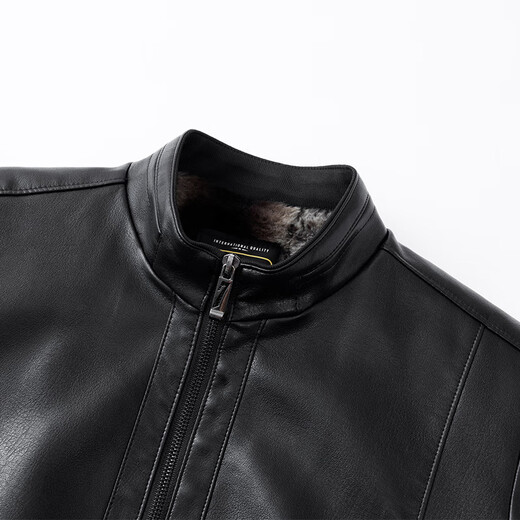 Winter leather jacket for middle-aged and elderly men with velvet and thickened cold and warm leather jacket for middle-age brown 2XL 185_Recommendation 135-155Jin Jin is equal to 0.5 kg