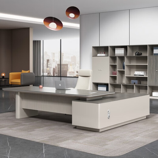 Yongxin (yongxin) desk boss desk boss office desk and chair combination modern simple executive desk CEO light luxury large table 2.0 meters boss table package installation