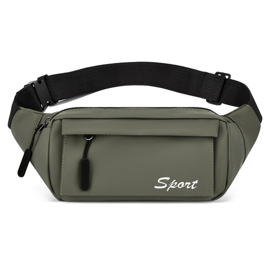 QUEEN TRIP New Men's Waist Bag Construction Site Stall Cashier Bag Outdoor Mountain Cycling Climbing Mobile Phone Bag Diagonal Chest Bag Military Green