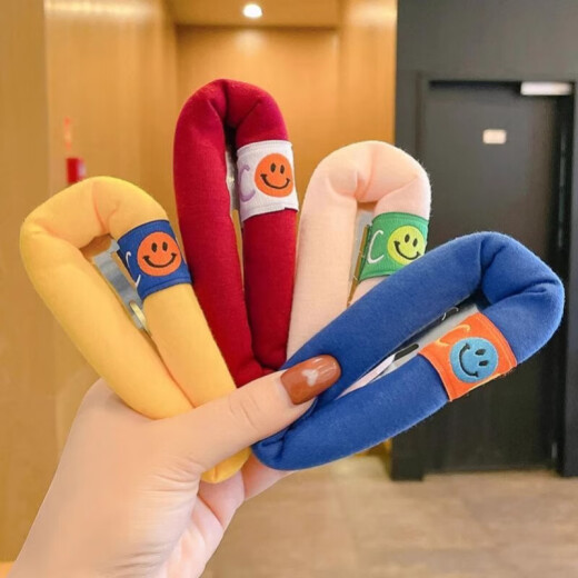 Children's hairpin large bubble sponge bb clip female face wash bangs hair clip forehead hair clip female clip headdress large smiley hairpin [Random 1 package]