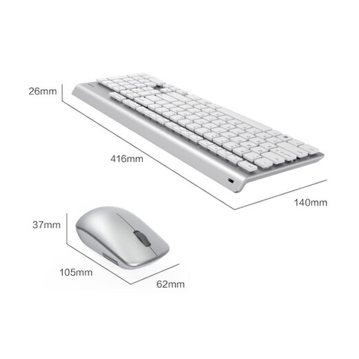 Lenovo Lenovo Wireless Keyboard and Mouse Set Lightweight Laptop Desktop Universal Keyboard Kit Yoga Life Keyboard Rechargeable Wireless Lightweight Keyboard Kit