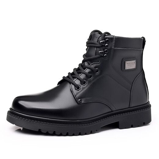 Special Forces Cold-proof Boots 3513 Cruiser Hook Men's Cotton Shoes Real Cowhide Men's Boots Wool High-top Special Officers and Soldiers Combat Boots Winter Fur Shoes Men's Northeast Cold-proof Shoes Cotton Shoes 3519 Black Single Shoes 40