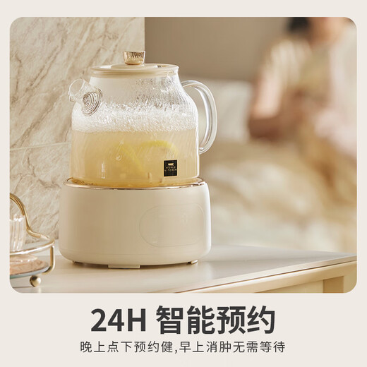 World KitchenAmerican Corning Health Pot Full Glass Constant Temperature Kettle Tea Kettle Tea Maker 1L Office Flower Tea Kettle Kettle Electric Kettle (Standard Model + Full Glass Cover) EK1001